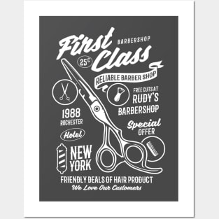 First Class Barbershop Posters and Art